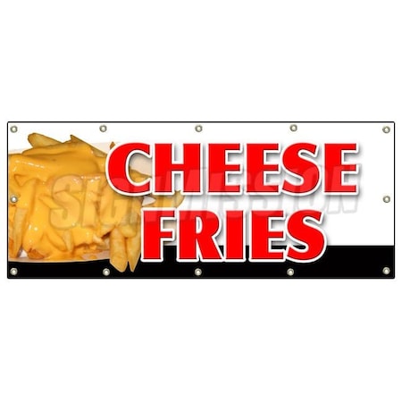 Signmission CHEESE FRIES BANNER SIGN french fries bacon cheddar cheese ranch melted B-120 Cheese Fries